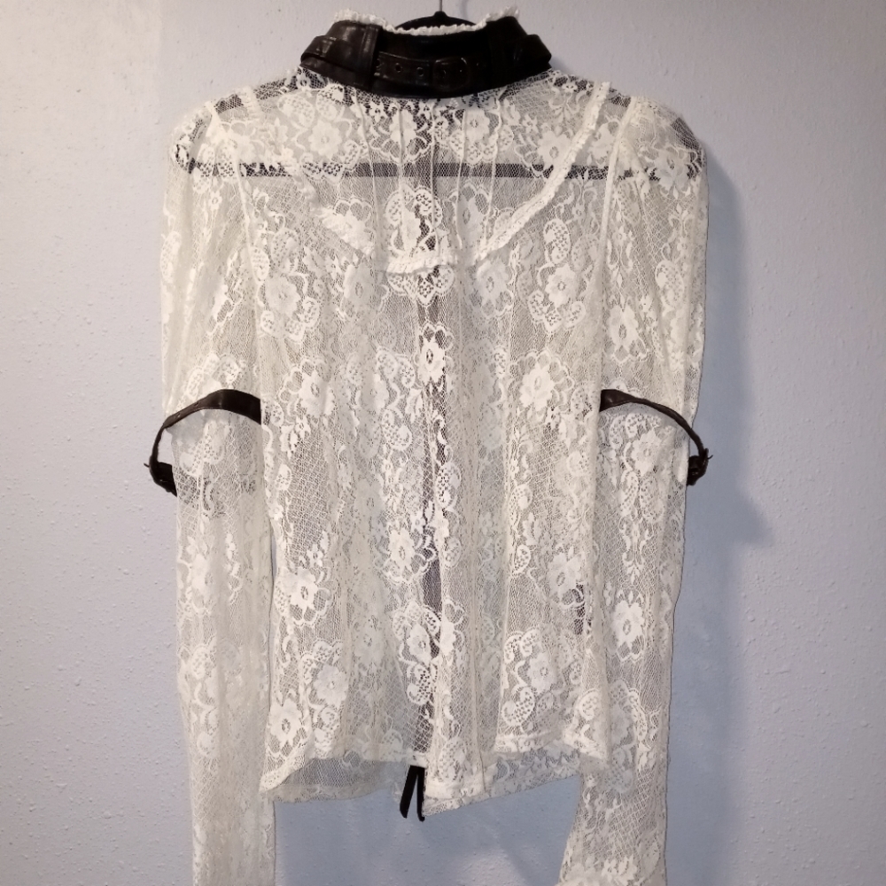 Lip Service Lace And Leather Top